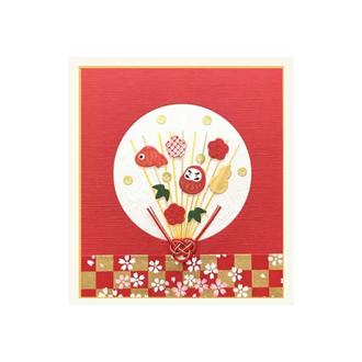 和風クリスマスカード　宝色紙　ＸＪ－７０３