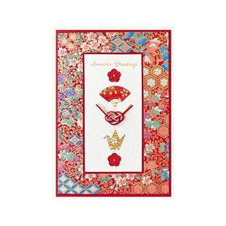 和風クリスマスカード　平安　ＸＪ－７０６　アカ