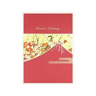 和風クリスマスカード　富士　ＸＪ－７２３　アカ