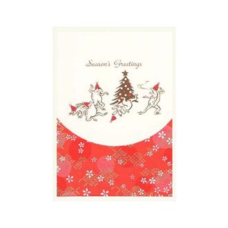 和風クリスマスカード　鳥獣戯画　ＸＪ－７２６