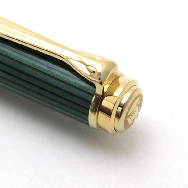 ペリカン K800 ボールペン 緑縞 ネームあり子ペリカン二匹 ペリカン K800 ボールペン 緑縞 ネームあり子ペリカン二匹