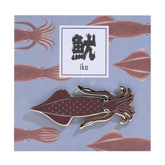 おいしい魚ピンバッジ　イカ