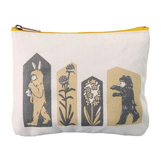 北原明日香　ミニポーチ「ウサギと花とクマ」