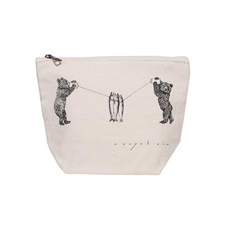 秦直也　帆布ポーチ　「クマ」