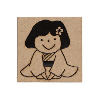 年賀スタンプ　着物　女の子（大）