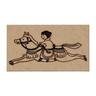 年賀スタンプ　乗馬　女の子