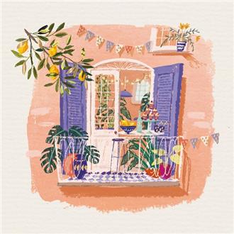 ブランクカード　ＩＩ１２７４　スケッチブック（バルコニー）