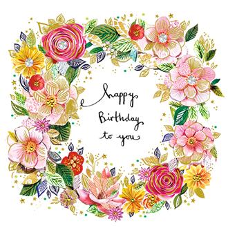 バースデイカード　ＡＴＧ１８３　アルチザン（フラワーリース）