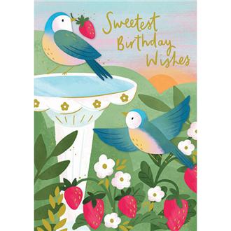 バースデイカード　ＦＡＧ０２６　フェイブル（小鳥と苺）