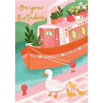 バースデイカード　ＦＡＧ０３２　フェイブル（お散歩あひる）