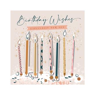 バースデイカード　ＰＣＥＲ０００７　ピンクシャンパン（キャンドル）