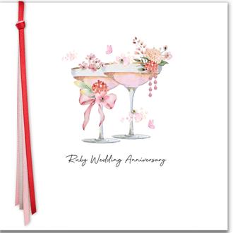 アニヴァーサリーカード　ＲＲ３３　乾杯（ルビー婚式）