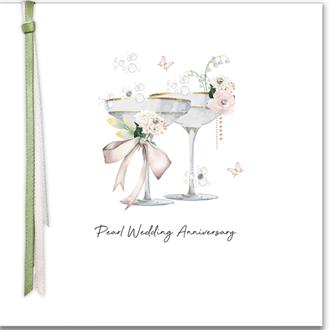 アニヴァーサリーカード　ＲＲ１０７　乾杯（真珠婚式）