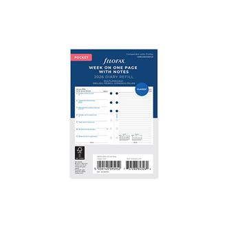 ２６　システム手帳リフィル　見開き１週間＆片面メモ　スモール