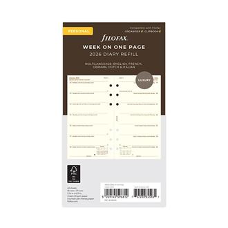 ２６　システム手帳リフィル　見開き２週間（コットンクリーム）　バイブル