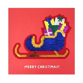 クリスマスカード　ＳＱ３５　ソリにプレゼント