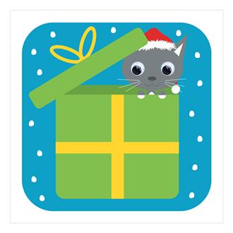 ミニクリスマスカード　５１０　くるくるおめめ（びっくりこねこ）