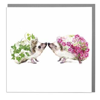 ブランクカード　ＳＮ－４１７　花・はりねずみキス