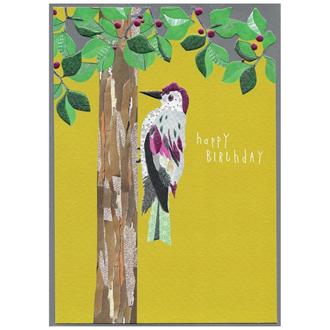 バースデイカード　ＧＹ１１９　コラージュ（きつつき）