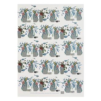 ラッピングペーパー　ＧＶ０１Ｗ　花瓶と小鳥