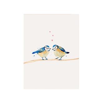 ミニブランクカード　ＢＩＪ７２　アオガラカップル