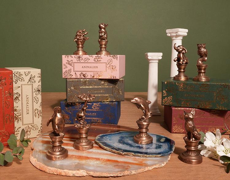 【新製品】大切な方へのメッセージに幸せを願う想いを添えて　愛らしい動物たちのブロンズ製シーリングスタンプ〈アニマリエ〉