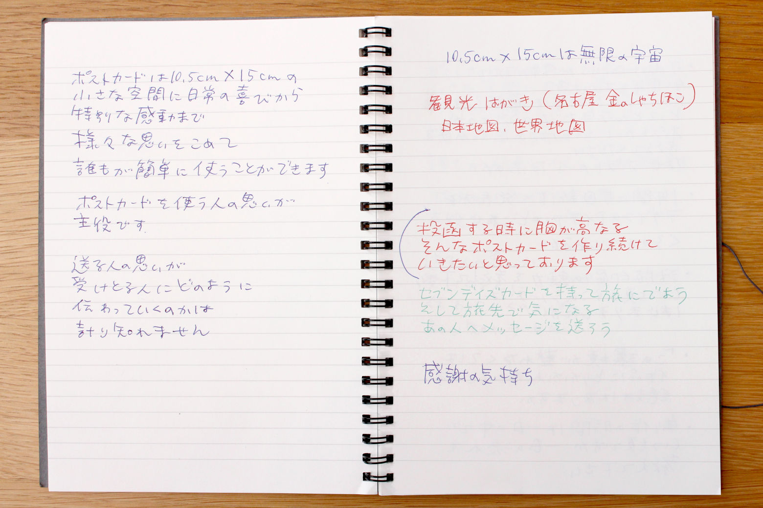 弥生さんのお仕事メモの一部