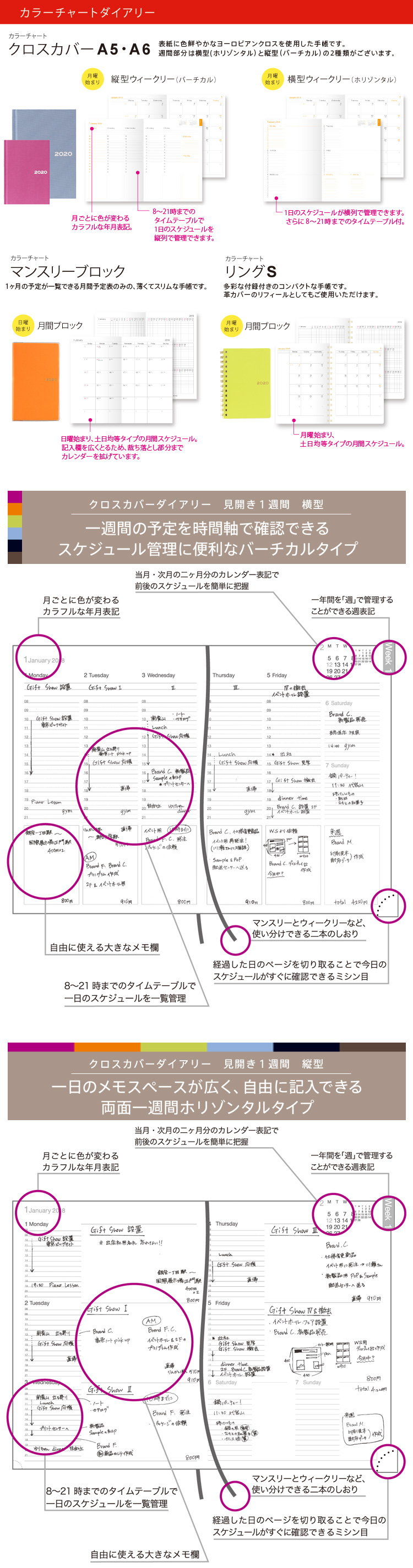 2019年のカラーチャートダイアリー