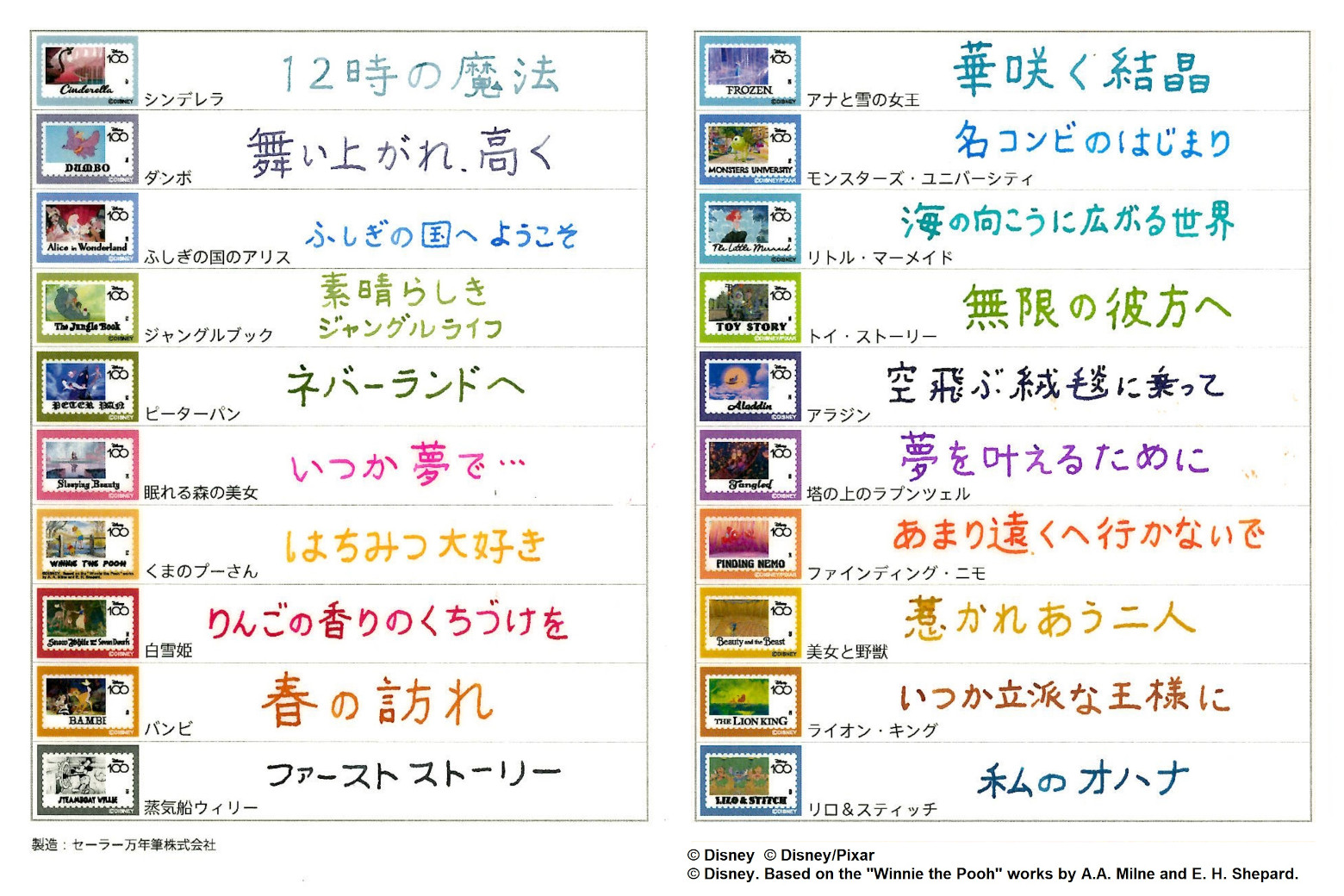 セーラー×伊東屋　ディズニーコラボインク