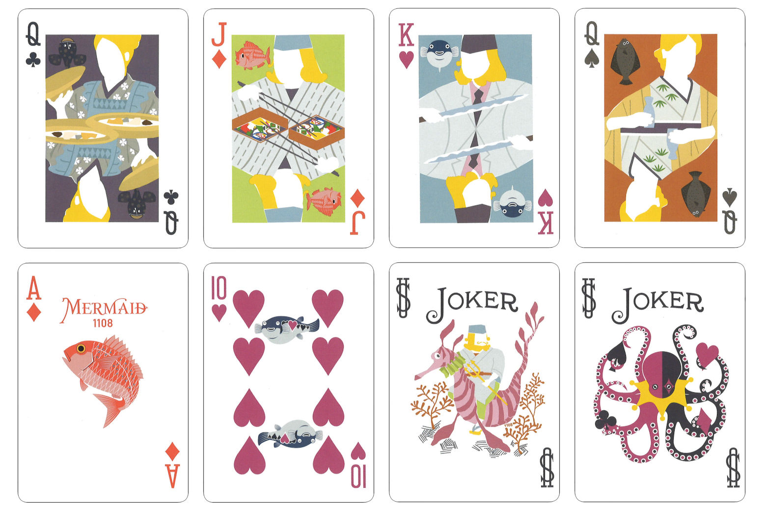 伊東屋オリジナル〈おいしい魚〉トランプ バイスクル マーメイド Part2